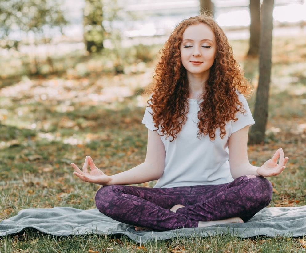 Woman in meditation pose