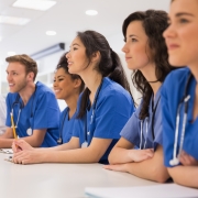 Smiling team of healthcare professionals