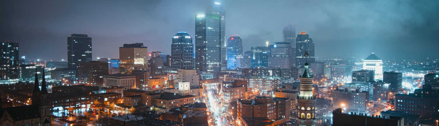 Night view of Indianapolis, Indiana