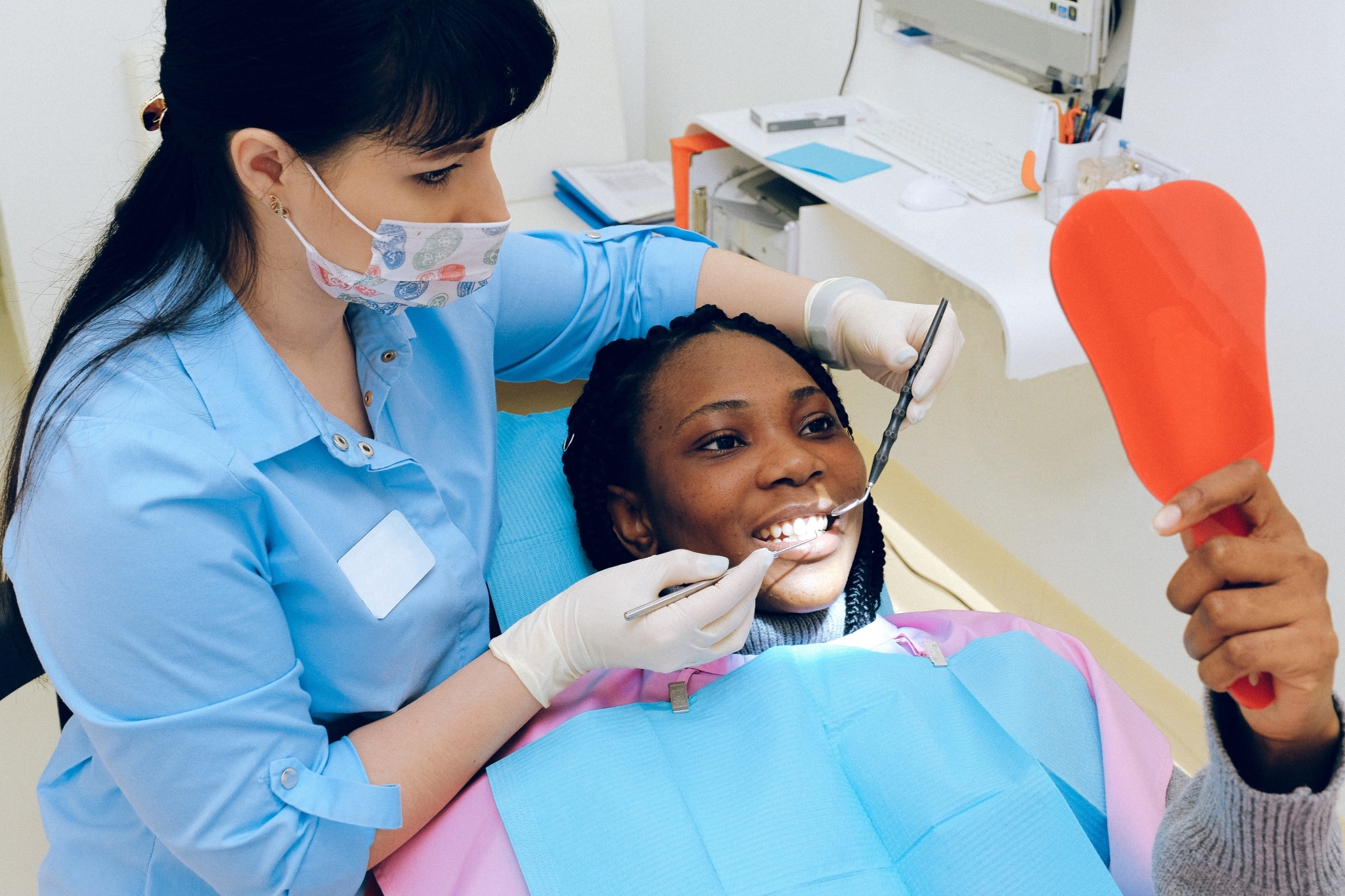 Dental Hygienist examining teeth