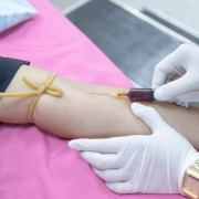 Medical professional drawing blood