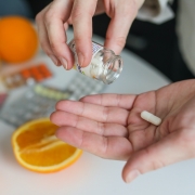 Pouring pills from a bottle