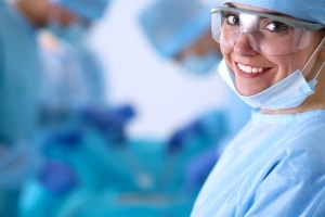 Medical professional in an operating room