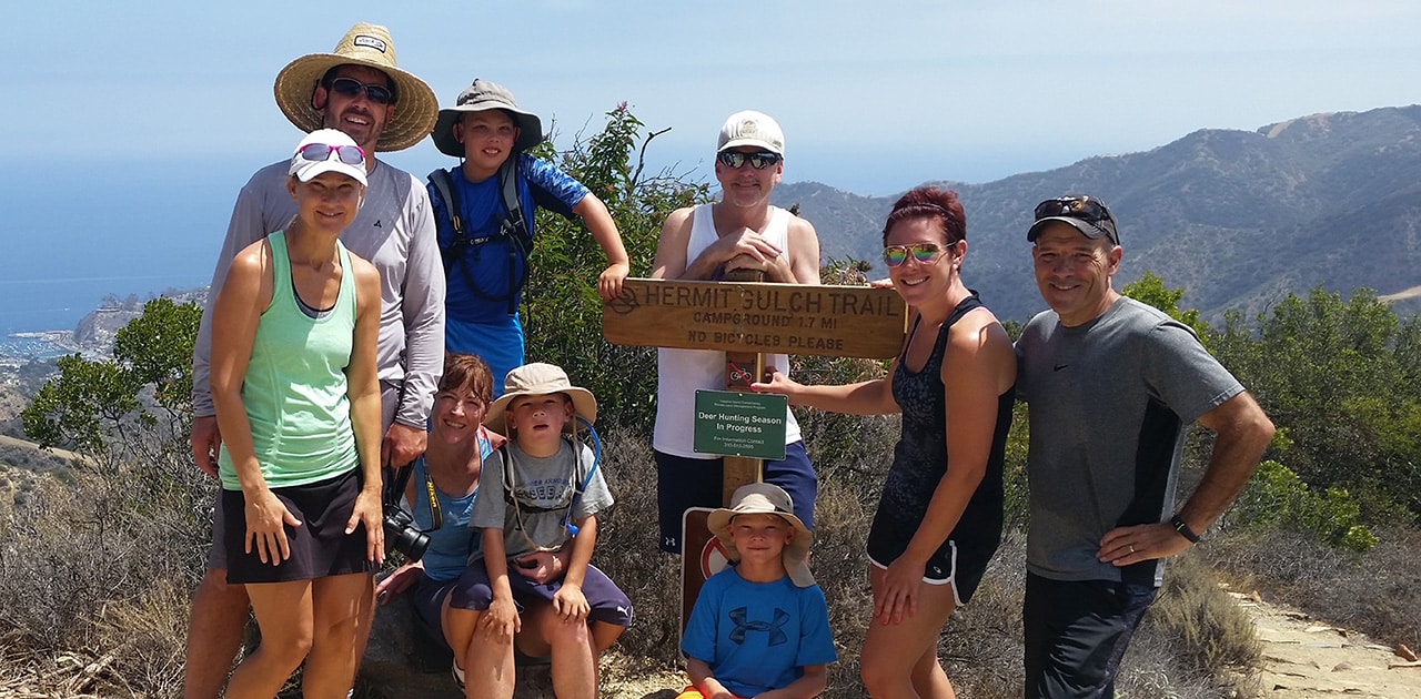 Group of people on a hiking trail