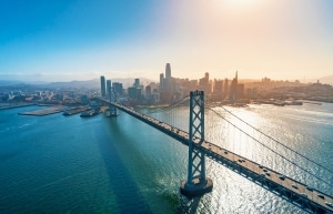 Vista aérea del puente Golden Gate en San Francisco